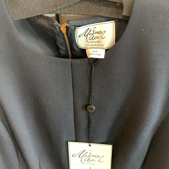 Madison Ave Kate Spade navy feather dress - Picture 5 of 6